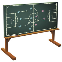 Fototapeta premium Tableau noir et les tactiques du football (détouré)