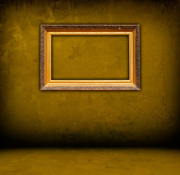 Blank Vintage Frame in Empty Room