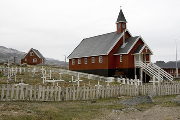 Fototapeta na wymiar Church in Appilatoq, Greenland