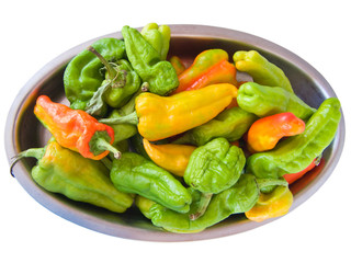 Green and yellow peppers