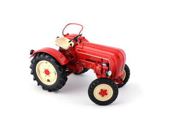 Red agricultural tractor