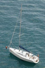 Fototapeta premium Yacht, top view