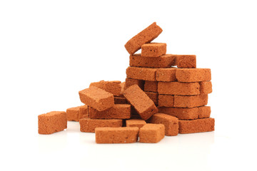 Naklejka premium Big pile of bricks isolated