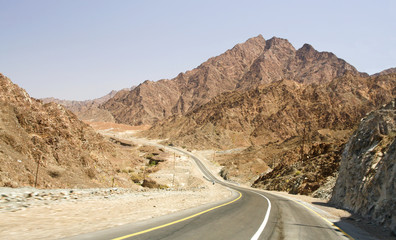 road in desert Rub' al Khali, UAE