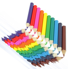 reflets de crayons de couleur