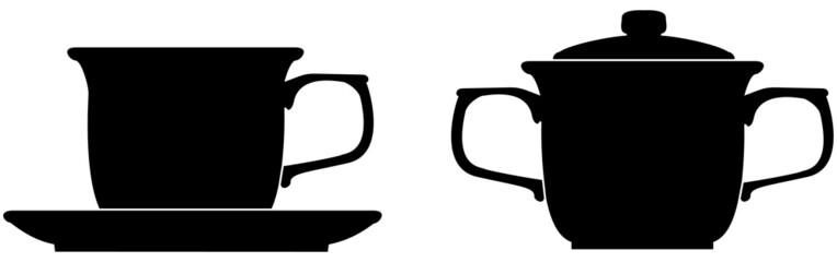 Zuckerbehälter - Kaffeetasse - Silluette