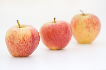 Apples in row