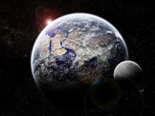 Planet Earth Halo - Univers Exploration - Moon Eclipse