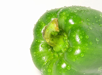 green peppers with drops