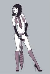 Beautiful girl with umbrella