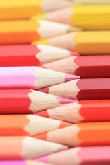 Fototapeta premium yellow, pink and red color pencils