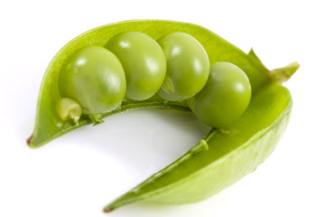 Green peas on isolated