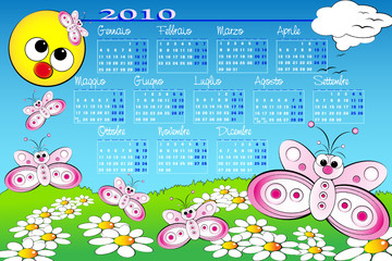 2010 Landscape Kid calendar with butterflies, Italian language
