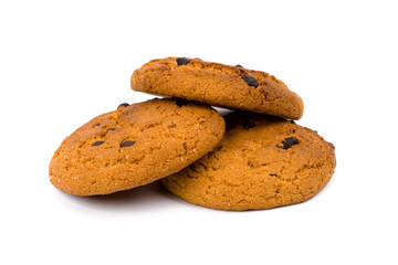 three oatmeal chocolate chip cookies