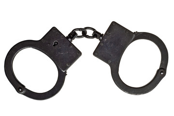 handcuffs on white background..