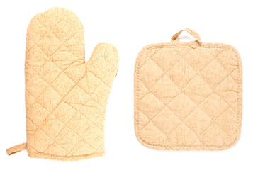 Kitchen gloves on white background