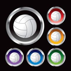 Obraz premium volleyball on colored round buttons