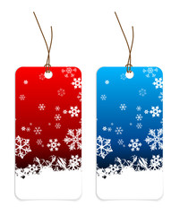 Christmas tags with snowflakes