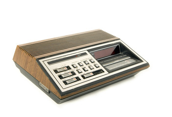 vintage radio, alarm clock.
