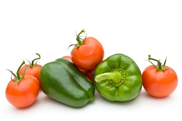 Tomatoes and sweet pepper.