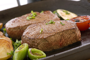 Steak in Gusspfanne