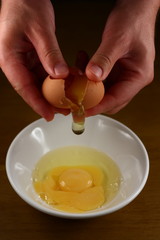 cracking eggs