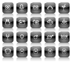 Stencil black buttons for entertainment