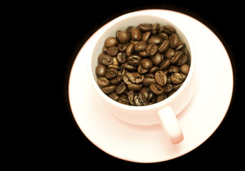 coffee on a black background