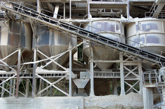 A stone mill industrial assembly at a german stone quarry