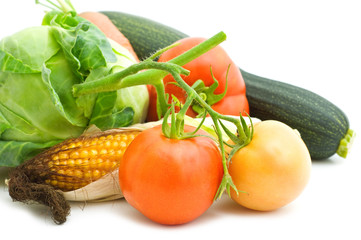 Fototapeta na wymiar fresh vegetables on white background .