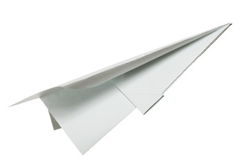 Paper airplane on white.