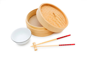 Chinese dining set isolated on the white