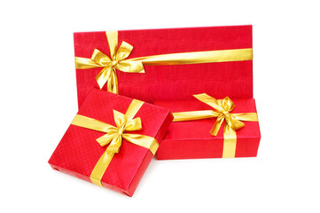 Gift boxes isolated on the white background