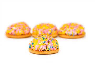 Cup cake stacks isolated on the white background