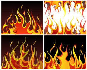 fire backgrounds set
