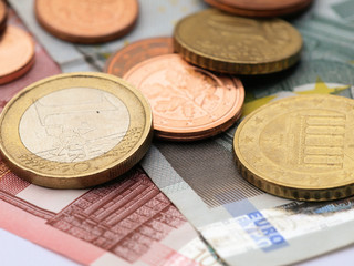 Geld Münzen  Scheine Euro