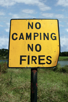 no camping and fires
