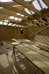 part of a wood house construction