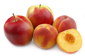 Peach and apple
