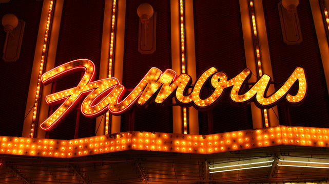 Neon Famous Sign with Lights