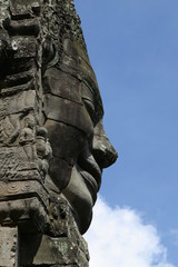 Fototapeta na wymiar Stein Skulptur im Bayon Tempel