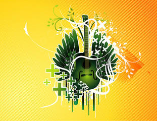 Obraz premium guitarra en vector