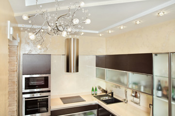 Modern Kitchen interior in warm tones