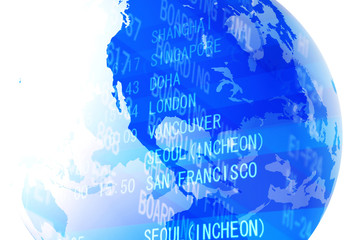地球儀と空港イメージ