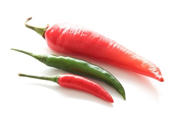 Three different types of chili