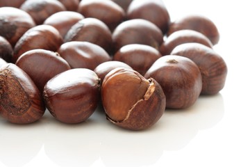 Close up of cooked chestnut