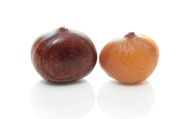 Close up of cooked chestnut