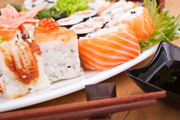 big sushi set close-up