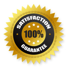 100% satisfaction label