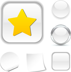 Star  white icon. Vector illustration